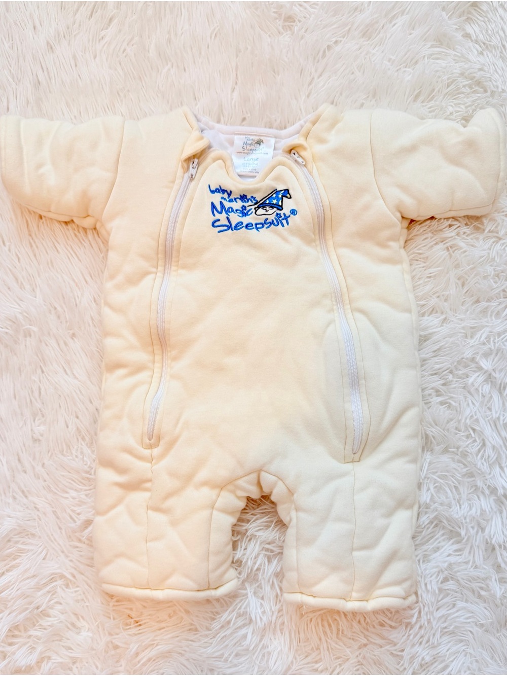 Baby Merlin’s Magic Sleepsuit Large 6-9M Cream Unisex Sleep Suit